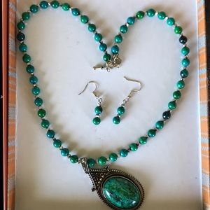 Matching necklace and earrings